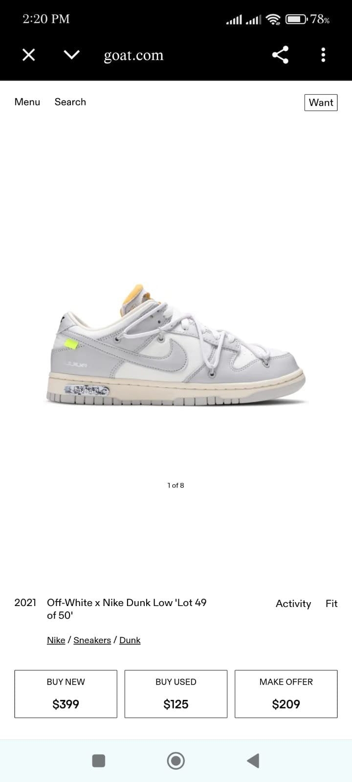 Off-White x Nike Dunk Low ‘Lot 49 of 50’ 🤍 Size 6 & 7 Pak 🇵🇰
