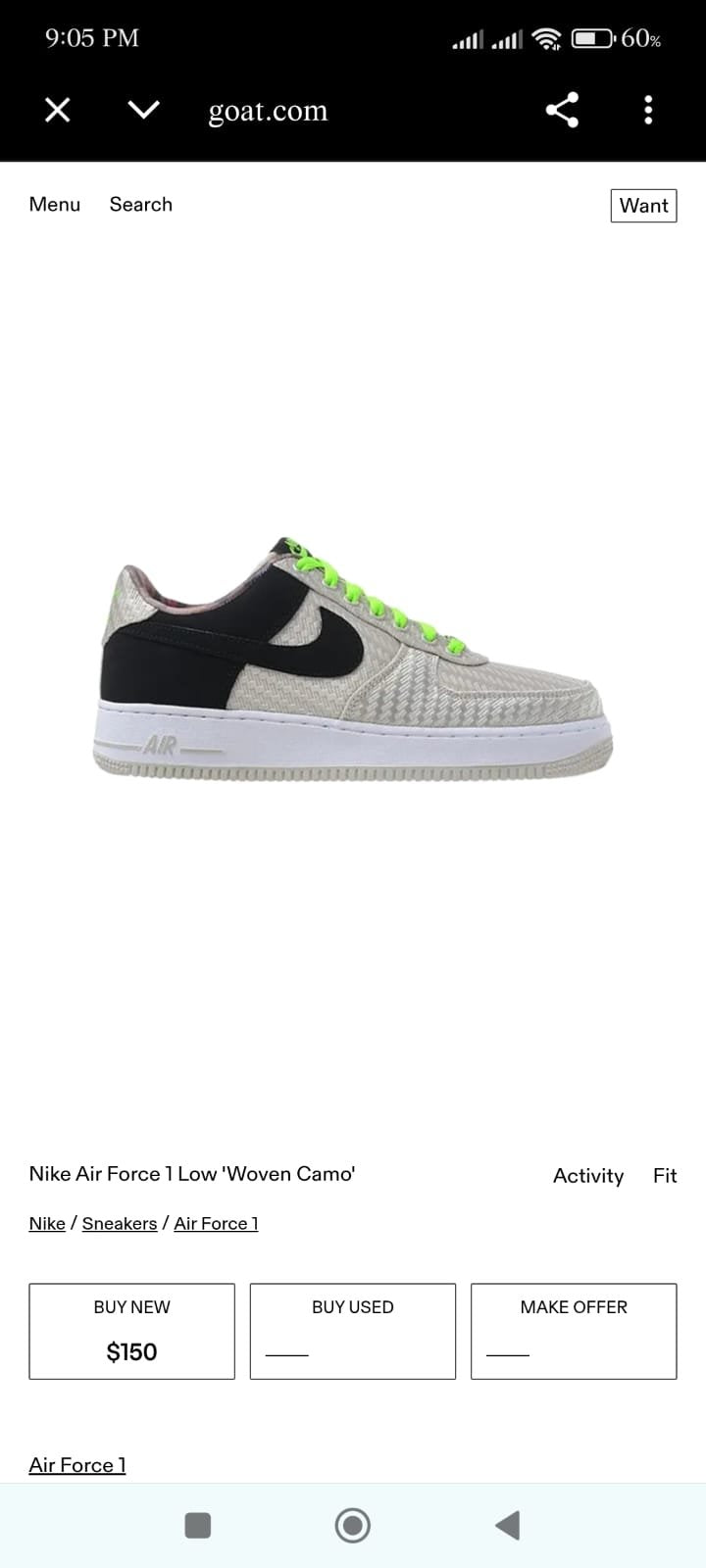 Nike Air Force 1 Low Woxen Camo 🧨 Size 6 & 7 Pak 🇵🇰