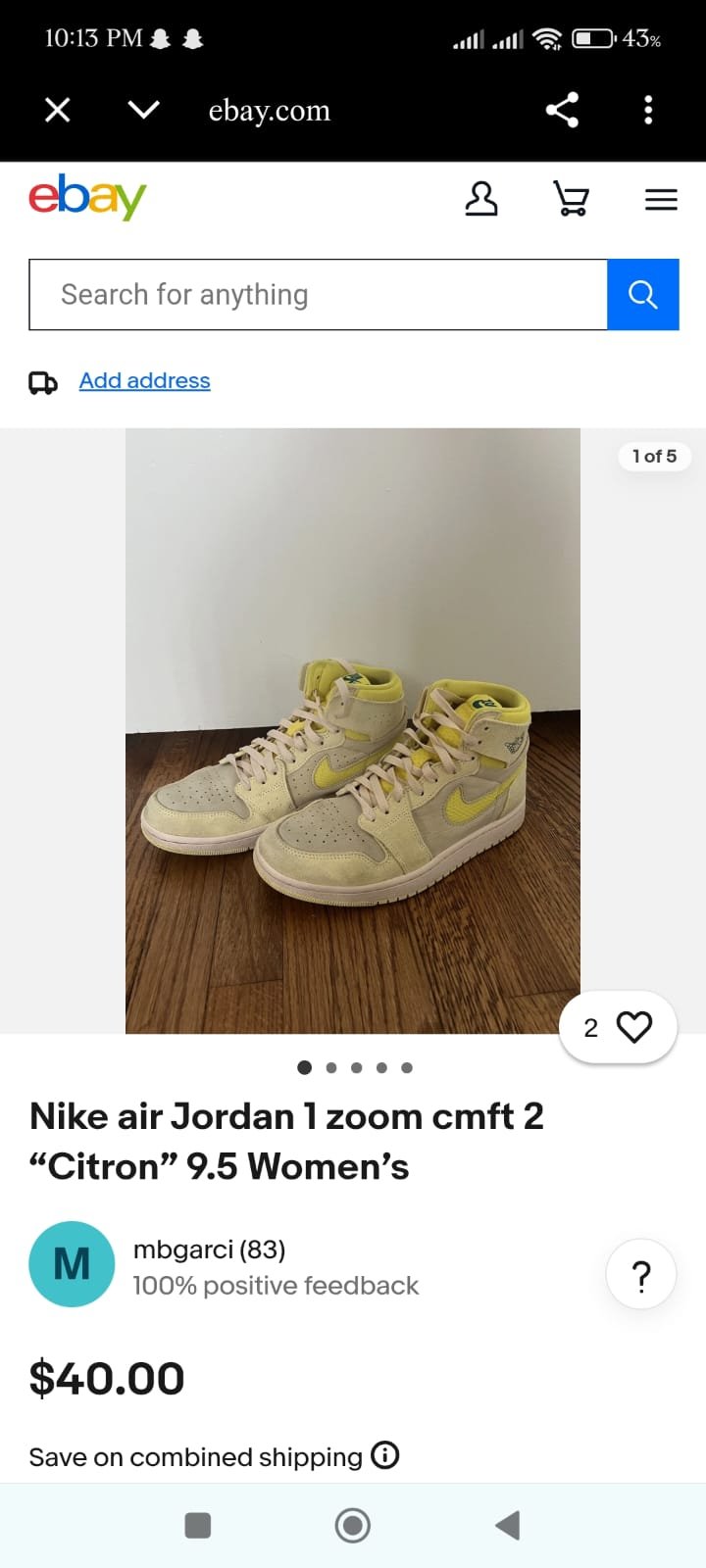 Nike air Jordan 1 zoom cmft 2 “Citron” 🤍 Size 6 & 7 Pak 🇵🇰