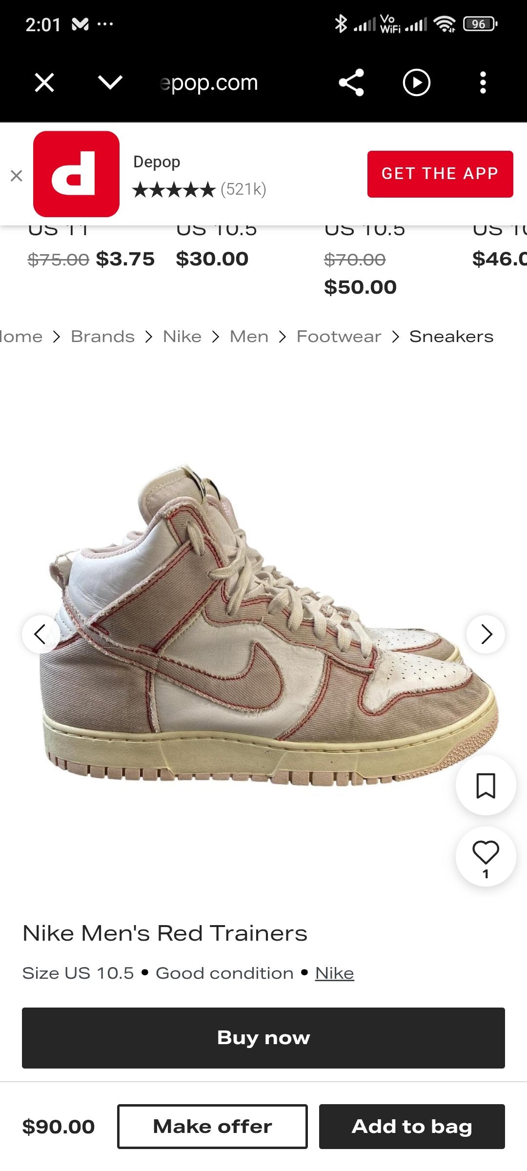Nike Dunk High Barely Rose ❤️ Size 5 & 6 Pak 🇵🇰