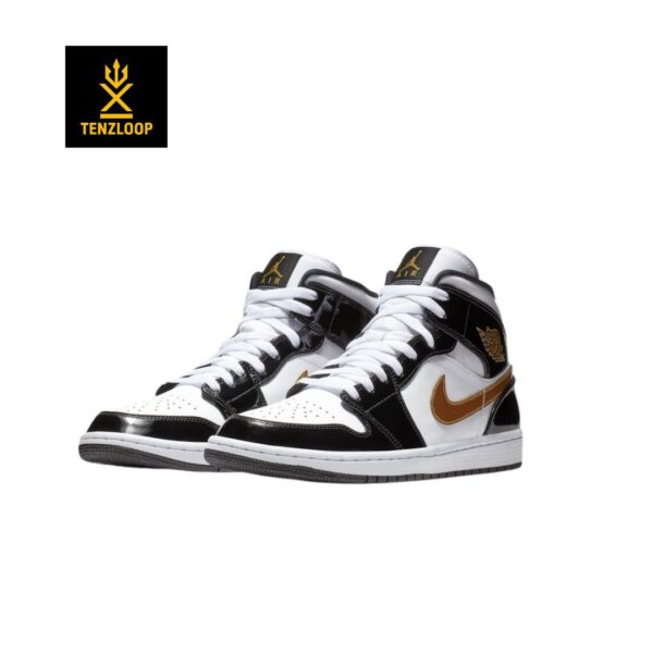Air Jordan 1 Mid "Patent Black/Gold 🔥
Size 8 Pak 🇵🇰 - Image 2