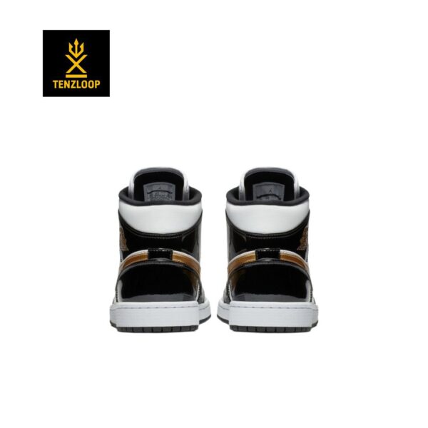 Air Jordan 1 Mid "Patent Black/Gold 🔥
Size 8 Pak 🇵🇰 - Image 3